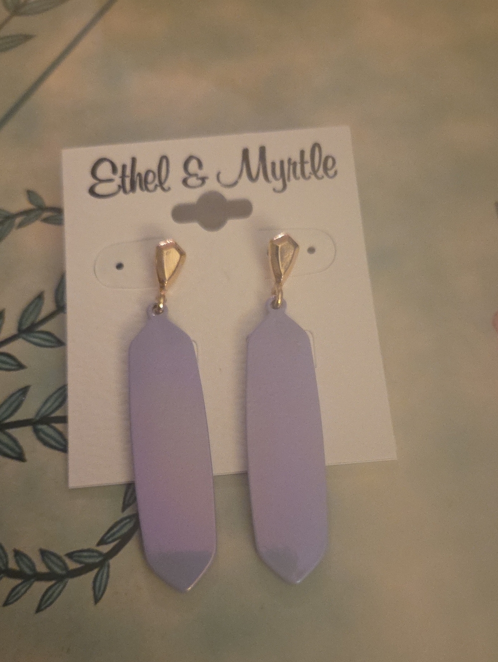 Ethel & Myrtle Lavender Post Dangle Earrings